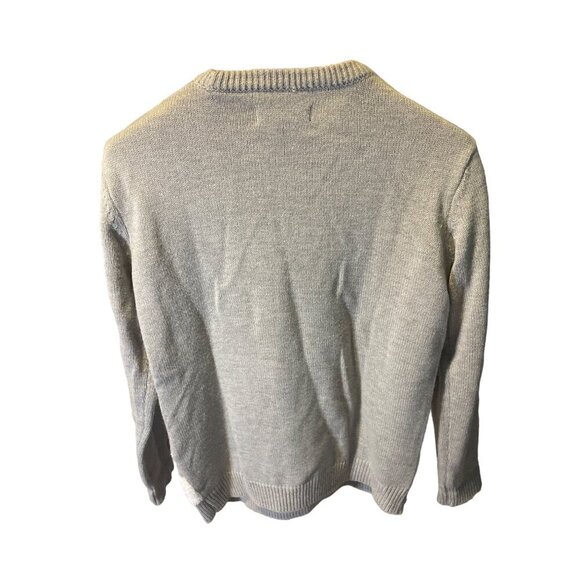 Forever 21 Santa Clause Gray Pullover Holiday Crew Neck Sweater Sz S - Picture 2 of 8